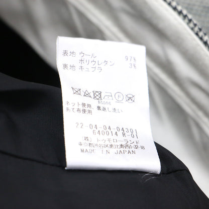 20秋冬 ウール フランネル シガレットパンツ / スラックス テーパード チェック柄 ハウンドトゥース
