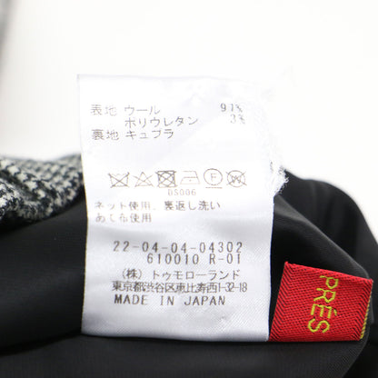 20秋冬 ウール フランネル セミワイド パンツ / スラックス チェック柄 ハウンドトゥース