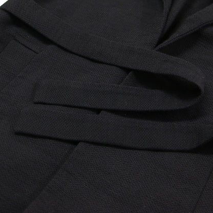 ベルト付き ロング ジレ / ベスト テーラードカラー コットン