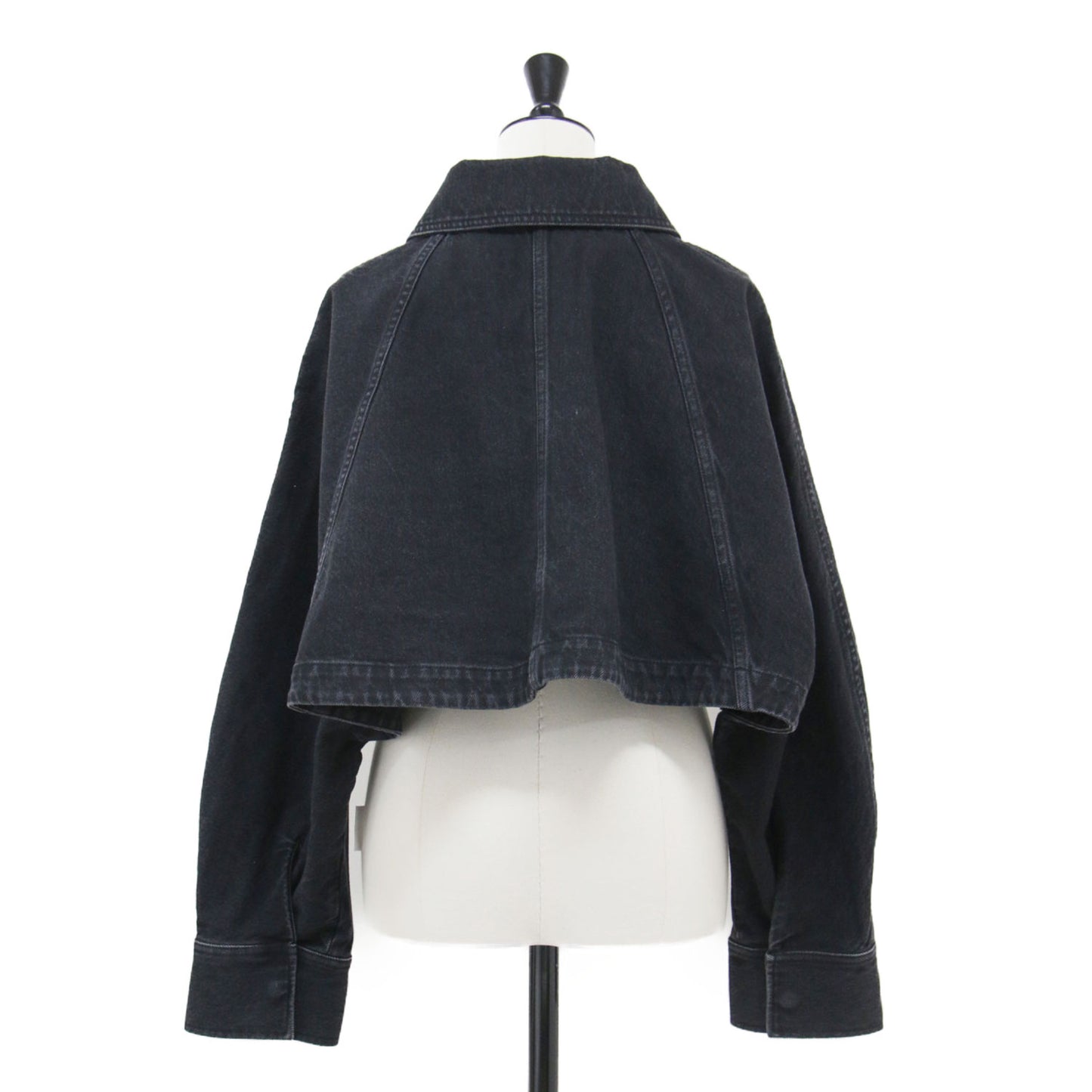 25秋冬 クロップド デニム ジャケット / Gジャン ブルゾン ショート丈 長袖 ワイド コットン