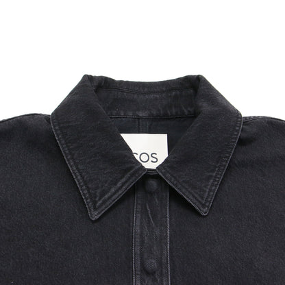 25秋冬 クロップド デニム ジャケット / Gジャン ブルゾン ショート丈 長袖 ワイド コットン