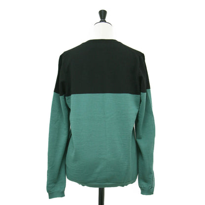 ウール バイカラー クルーネック カーディガン / ニット 長袖 配色