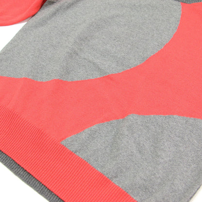 ウール ジャガード 半袖 ニット / プルオーバー クルーネック 配色 柄