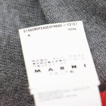 ウール ジャガード 半袖 ニット / プルオーバー クルーネック 配色 柄