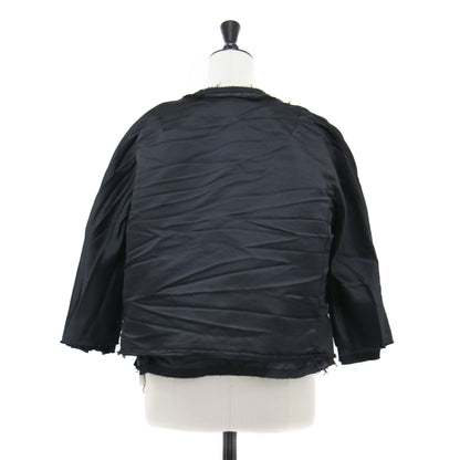 21春夏 インサイドアウト サテンノーカラー ジャケット / ショート丈 七分丈 カットオフ