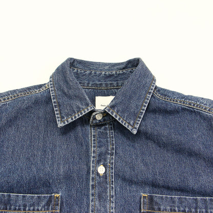 24秋冬 ショート デニム シャツ / ジャケット 長袖 ワイド ボリュームスリーブ コットン
