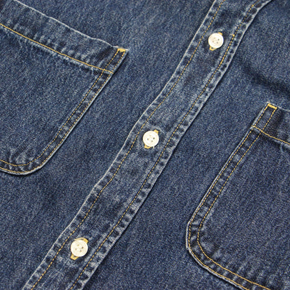24秋冬 ショート デニム シャツ / ジャケット 長袖 ワイド ボリュームスリーブ コットン