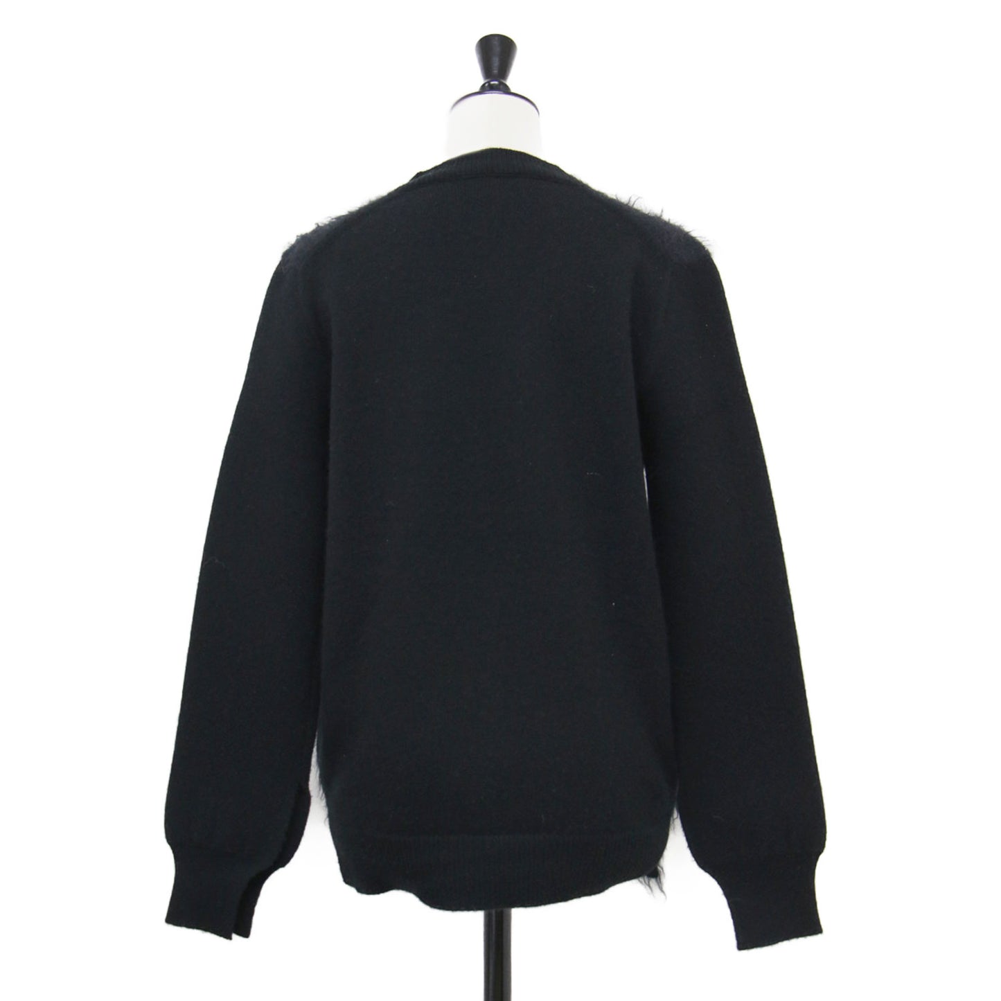 ファー コンビ Vネック カーディガン / ニット 長袖 モヘヤ カシミヤ シルク ウール フィービー期