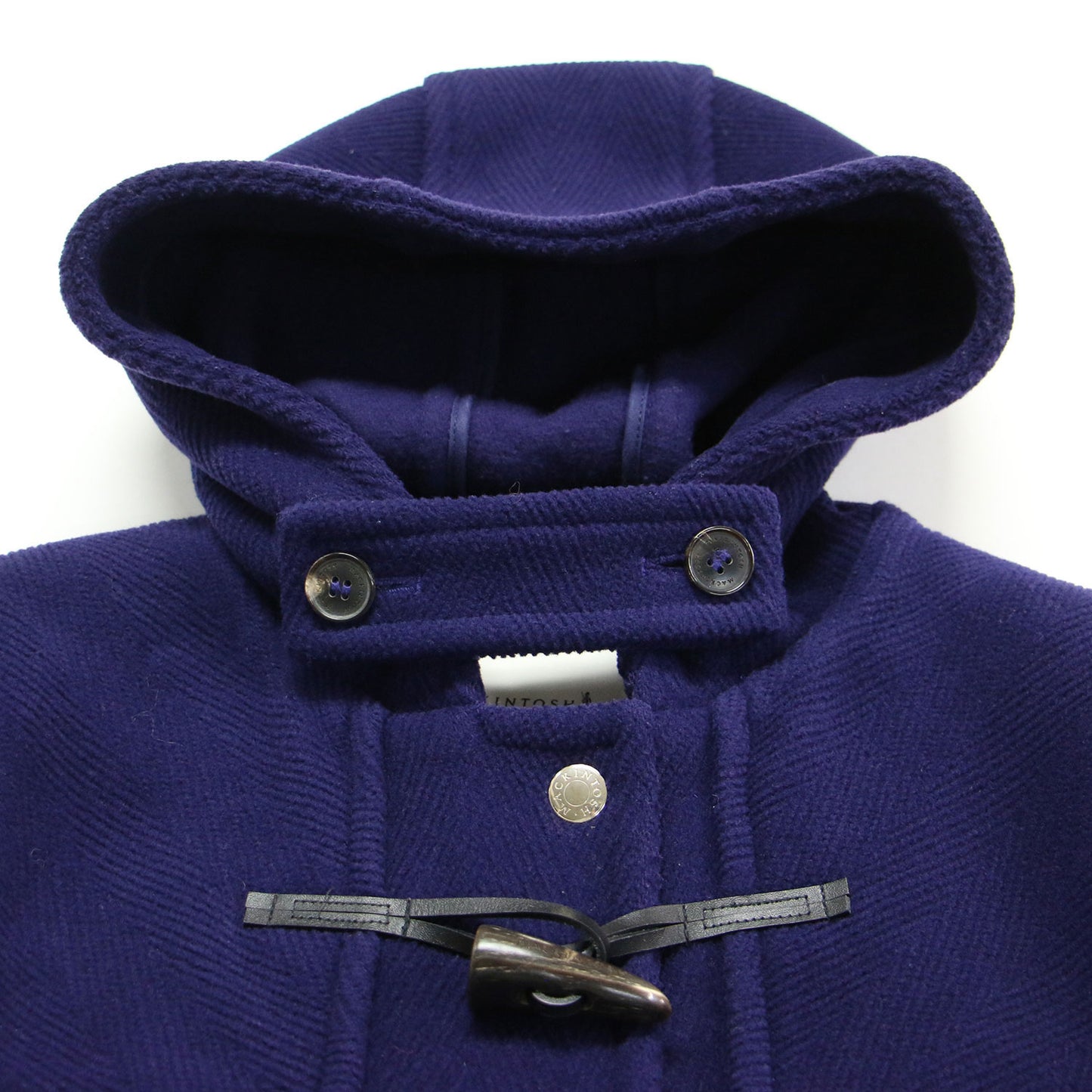 ヘリンボーン柄 ダッフルコート / LDS WEIR ロング フード付き トグル釦 ウール