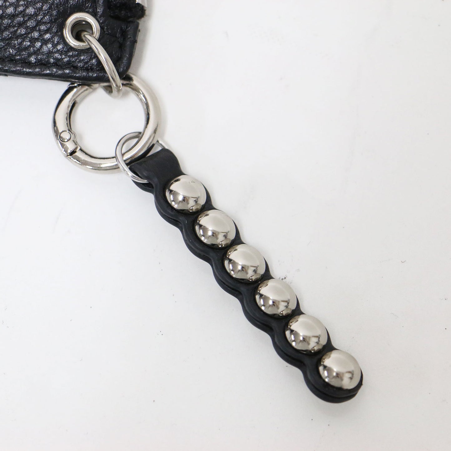 25秋冬 本革 スタッズ フラグメント ケース / インフルエンサーほし企画 カードケース コインケース キーリング シボ レザー ユニセックス