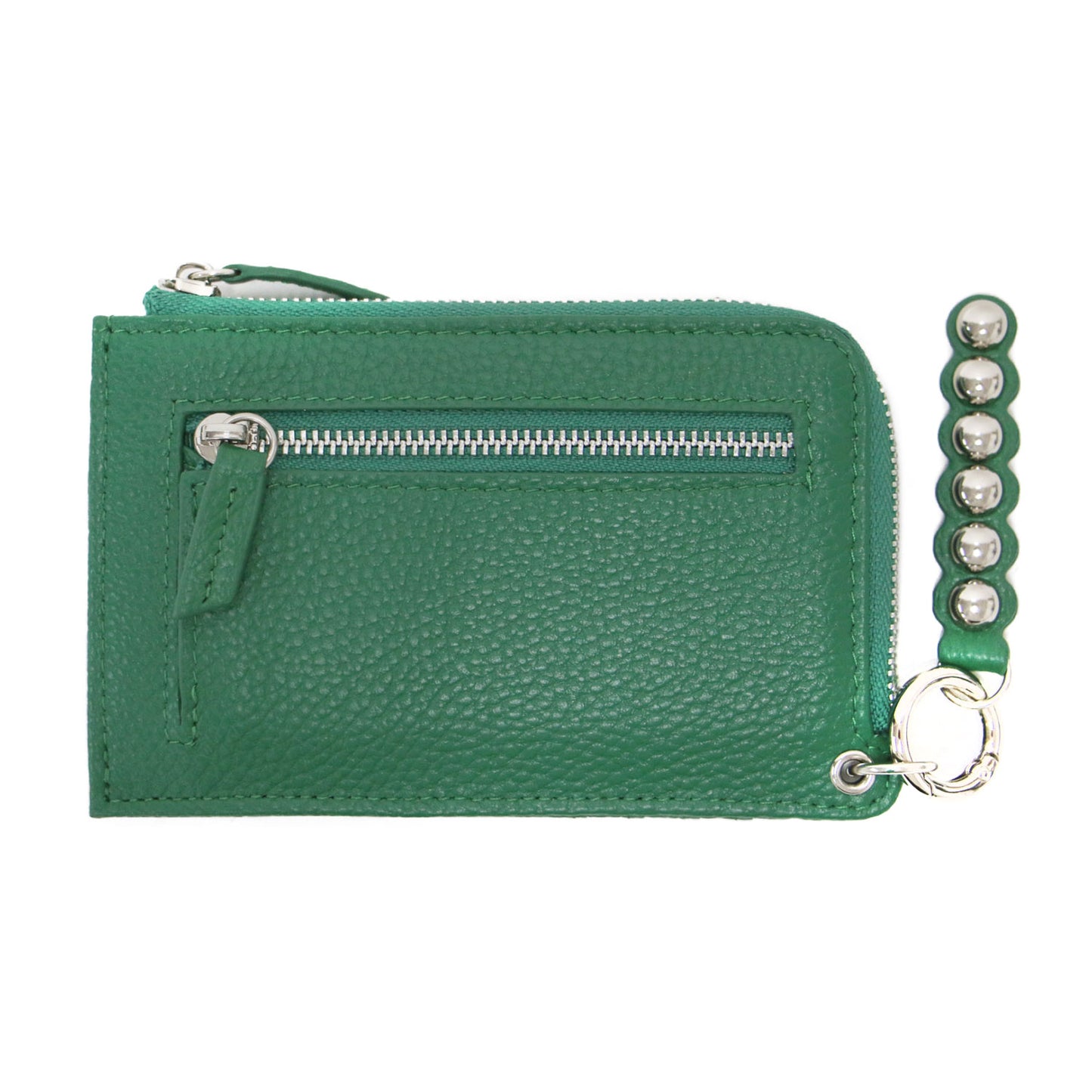 25秋冬 本革 スタッズ フラグメント ケース / インフルエンサーほし企画 カードケース コインケース キーリング シボ レザー ユニセックス