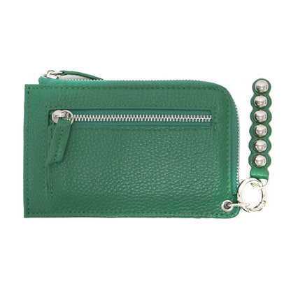 25秋冬 本革 スタッズ フラグメント ケース / インフルエンサーほし企画 カードケース コインケース キーリング シボ レザー ユニセックス