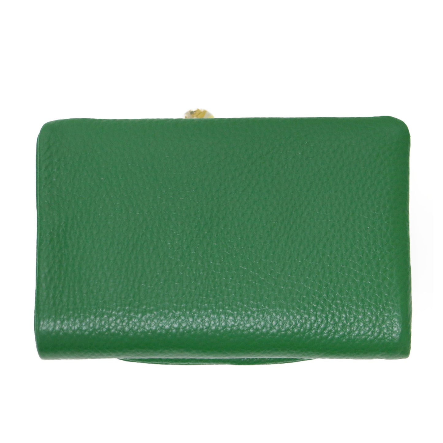 牛革 がま口 二つ折り財布 / ウォレット がま玉 ハンドメイド ゴールド金具