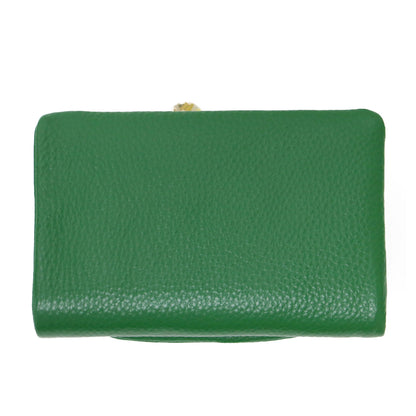 牛革 がま口 二つ折り財布 / ウォレット がま玉 ハンドメイド ゴールド金具