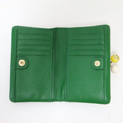 牛革 がま口 二つ折り財布 / ウォレット がま玉 ハンドメイド ゴールド金具