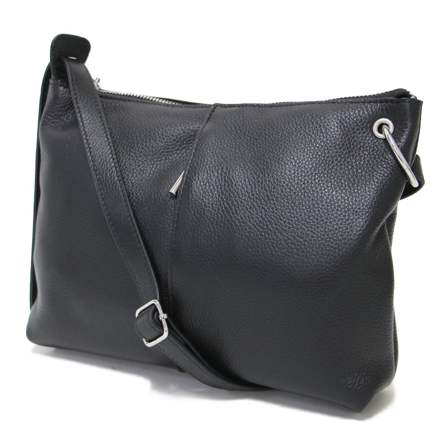 25秋冬 3WAY ショルダーバッグ / クロスボディ 巾着 サイドファスナー シルバー金具