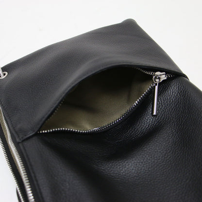 25秋冬 3WAY ショルダーバッグ / クロスボディ 巾着 サイドファスナー シルバー金具