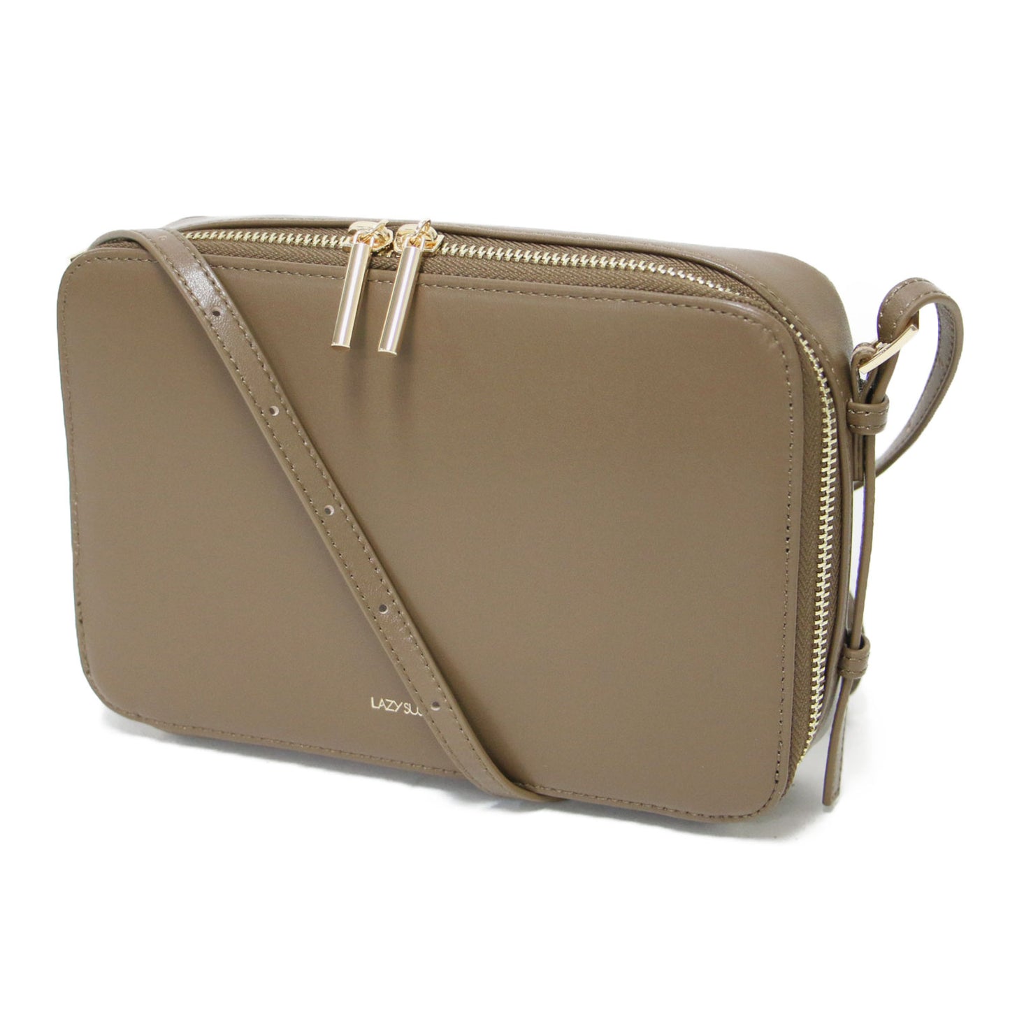 ボックスムース ショルダーバッグ / クロスボディ 斜め掛け スクエア カードポケット ゴールド金具