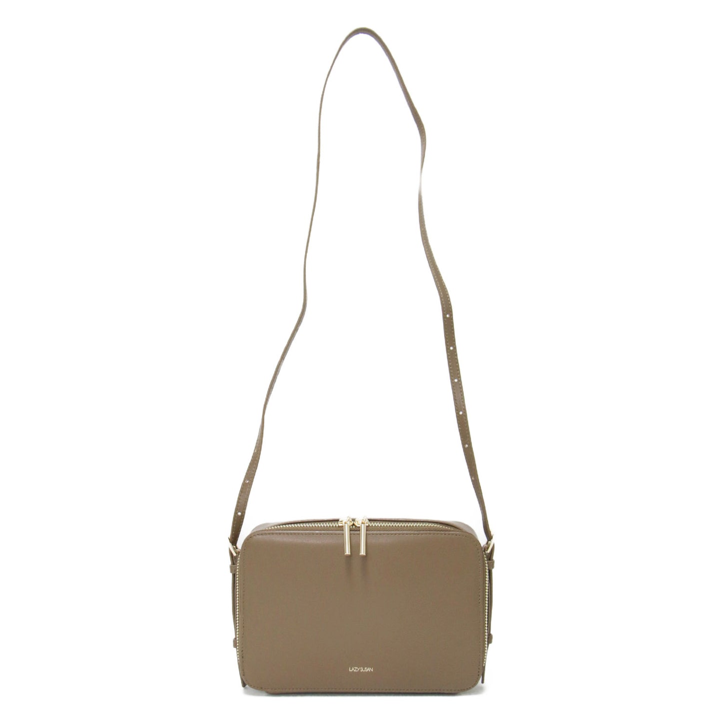 ボックスムース ショルダーバッグ / クロスボディ 斜め掛け スクエア カードポケット ゴールド金具