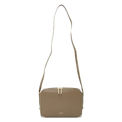 ボックスムース ショルダーバッグ / クロスボディ 斜め掛け スクエア カードポケット ゴールド金具