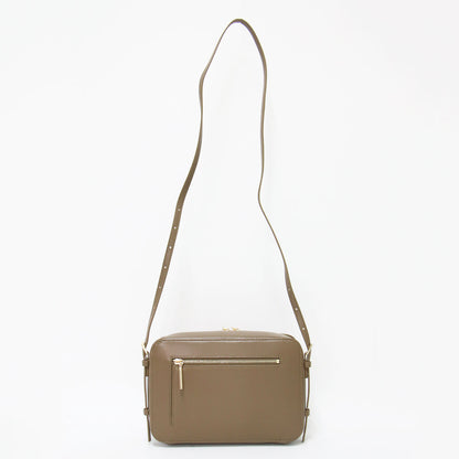 ボックスムース ショルダーバッグ / クロスボディ 斜め掛け スクエア カードポケット ゴールド金具