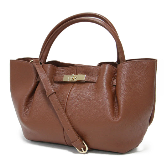 25秋冬 ヒネリ 金具付き バッグ / トートバッグ ハンドバッグ ショルダー 肩掛け クロスボディ 舟形 ゴールド 本革