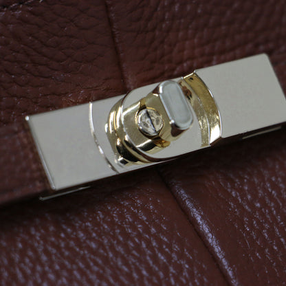 25秋冬 ヒネリ 金具付き バッグ / トートバッグ ハンドバッグ ショルダー 肩掛け クロスボディ 舟形 ゴールド 本革