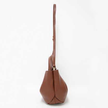 25秋冬 ヒネリ 金具付き バッグ / トートバッグ ハンドバッグ ショルダー 肩掛け クロスボディ 舟形 ゴールド 本革