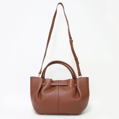 25秋冬 ヒネリ 金具付き バッグ / トートバッグ ハンドバッグ ショルダー 肩掛け クロスボディ 舟形 ゴールド 本革