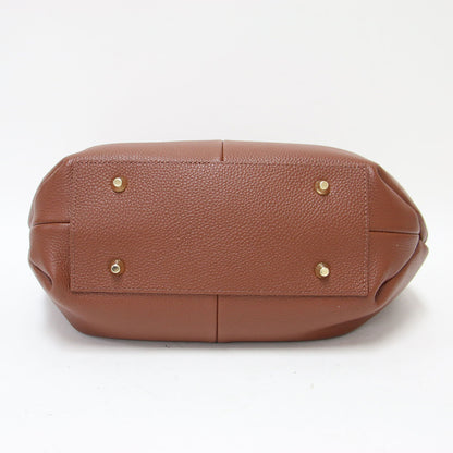 25秋冬 ヒネリ 金具付き バッグ / トートバッグ ハンドバッグ ショルダー 肩掛け クロスボディ 舟形 ゴールド 本革