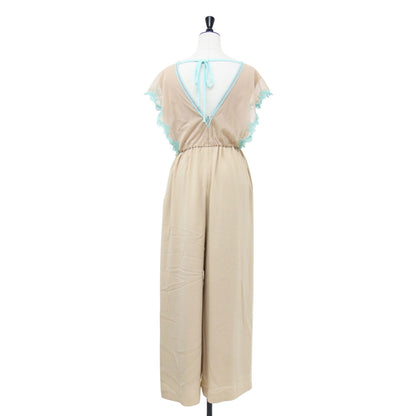 21春夏 レース ジョーゼット オールインワン / ワイド フレンチスリーブ クルーネック バイカラー