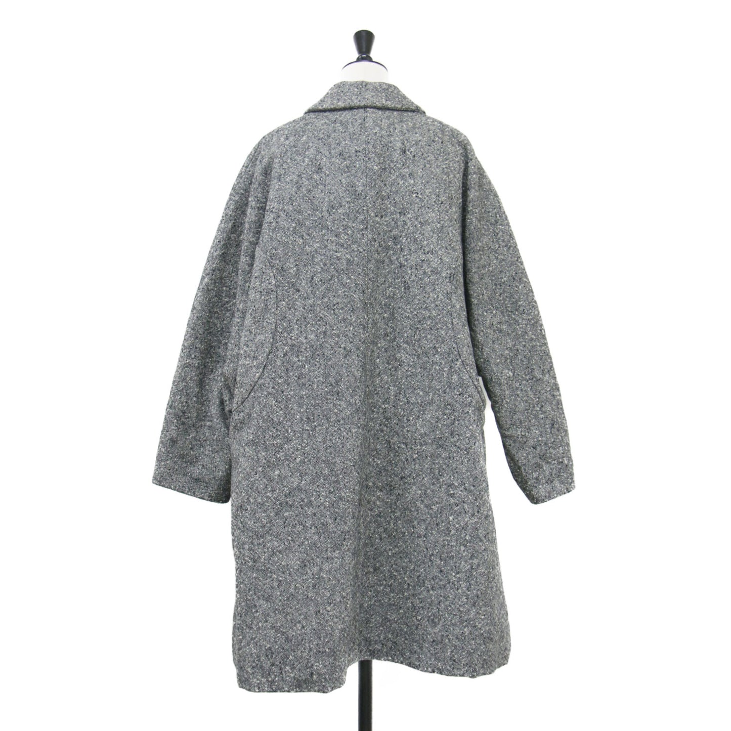 ウール ツイード 中わた コート RB-C004 / ステンカラー ロング ドルマンスリーブ