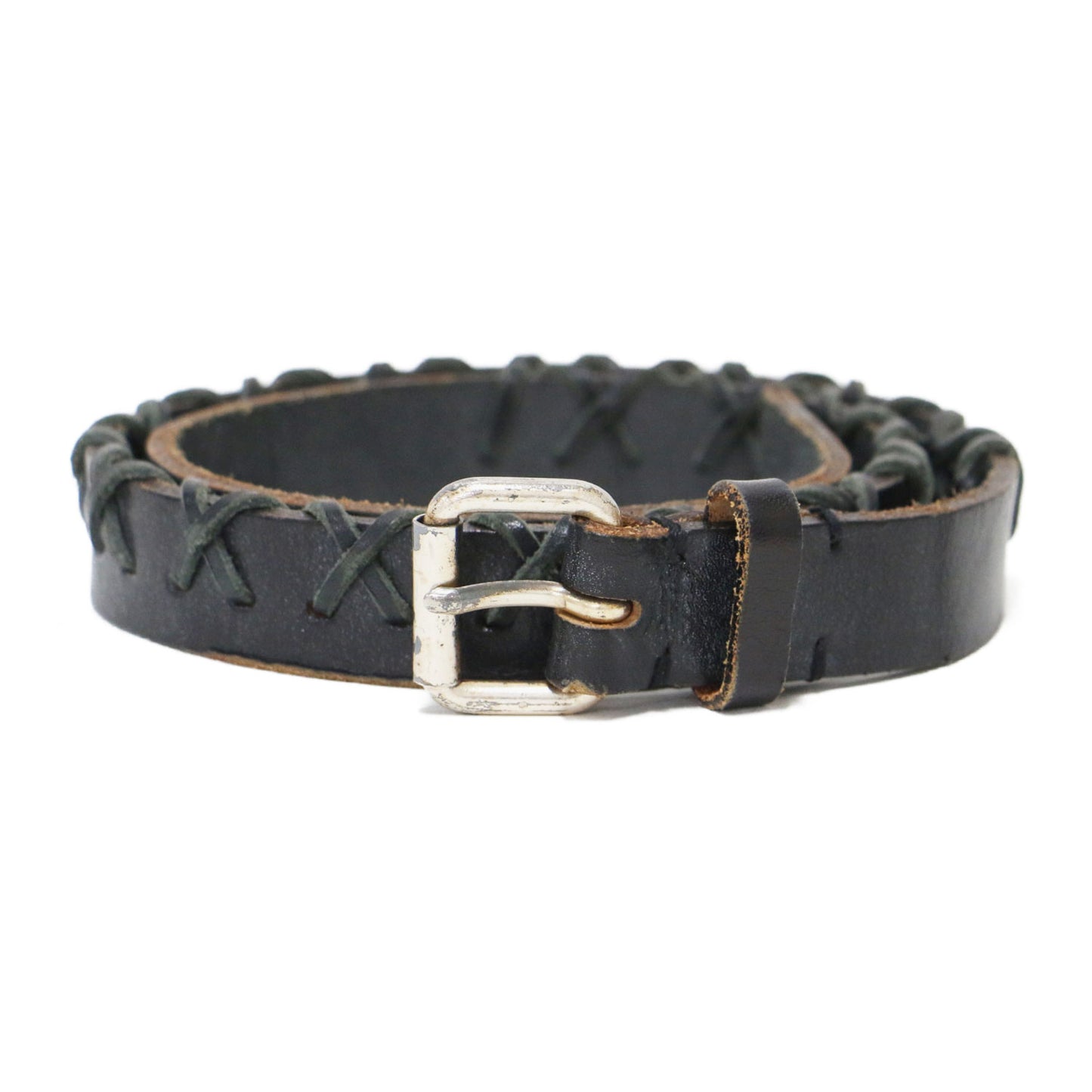 レザー クロスステッチ ベルト / バックル