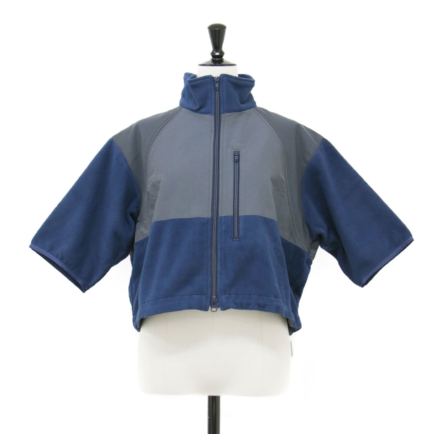 25秋冬 ジップアップ フリース ショートスリーブ ジャケット / ZIP UP FLEECE SHORT SLEEVE JACKET スタンドカラー 半袖