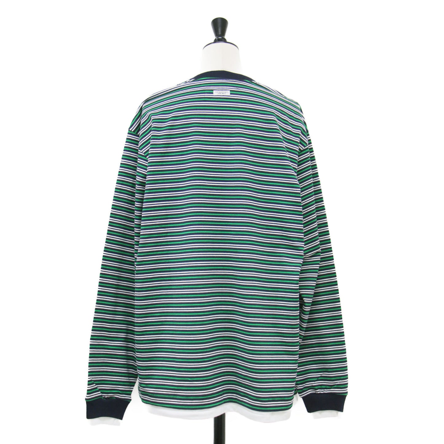 225秋冬 コットン ボーダー レイヤード 長袖 Tシャツ / COTTON BORDER LAYERED L/S T-SHIRT カットソー クルーネック ロングスリーブ