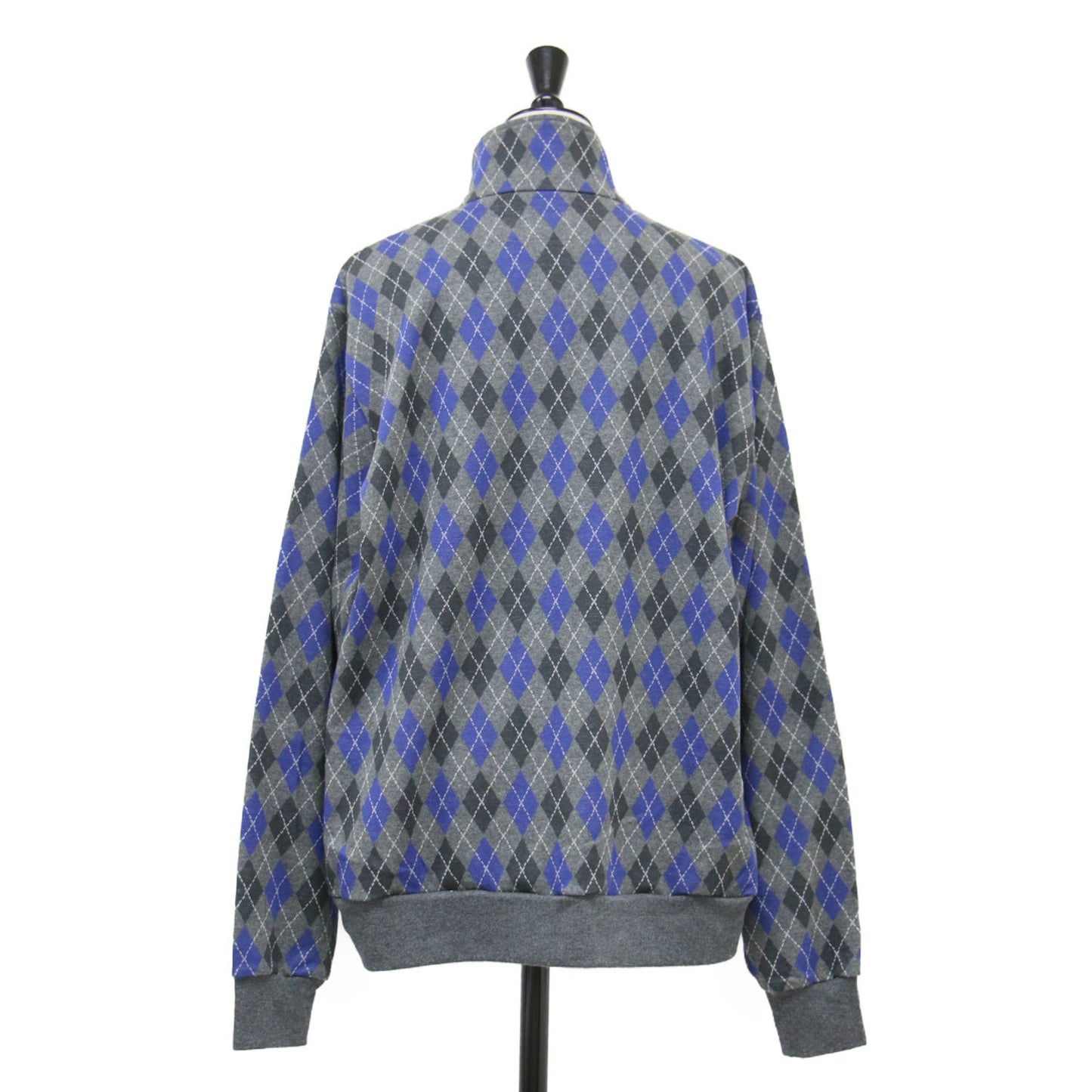 25秋冬 コットン ジャガード アーガイル ジップ カーディガン / COTTON JACQUARD ARGYLE ZIP CARDIGAN スタンドカラー 長袖