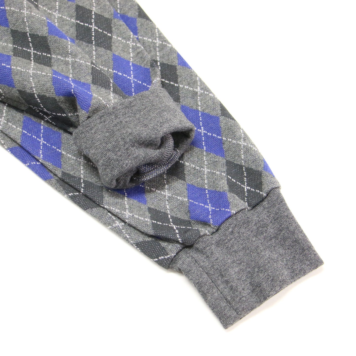 25秋冬 コットン ジャガード アーガイル ジップ カーディガン / COTTON JACQUARD ARGYLE ZIP CARDIGAN スタンドカラー 長袖