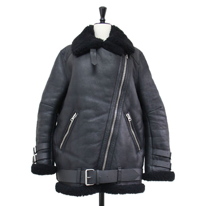 ムートン ライダース ジャケット / Velocite shearling Jacket ブルゾン ダブル ベルト付き ラムレザー