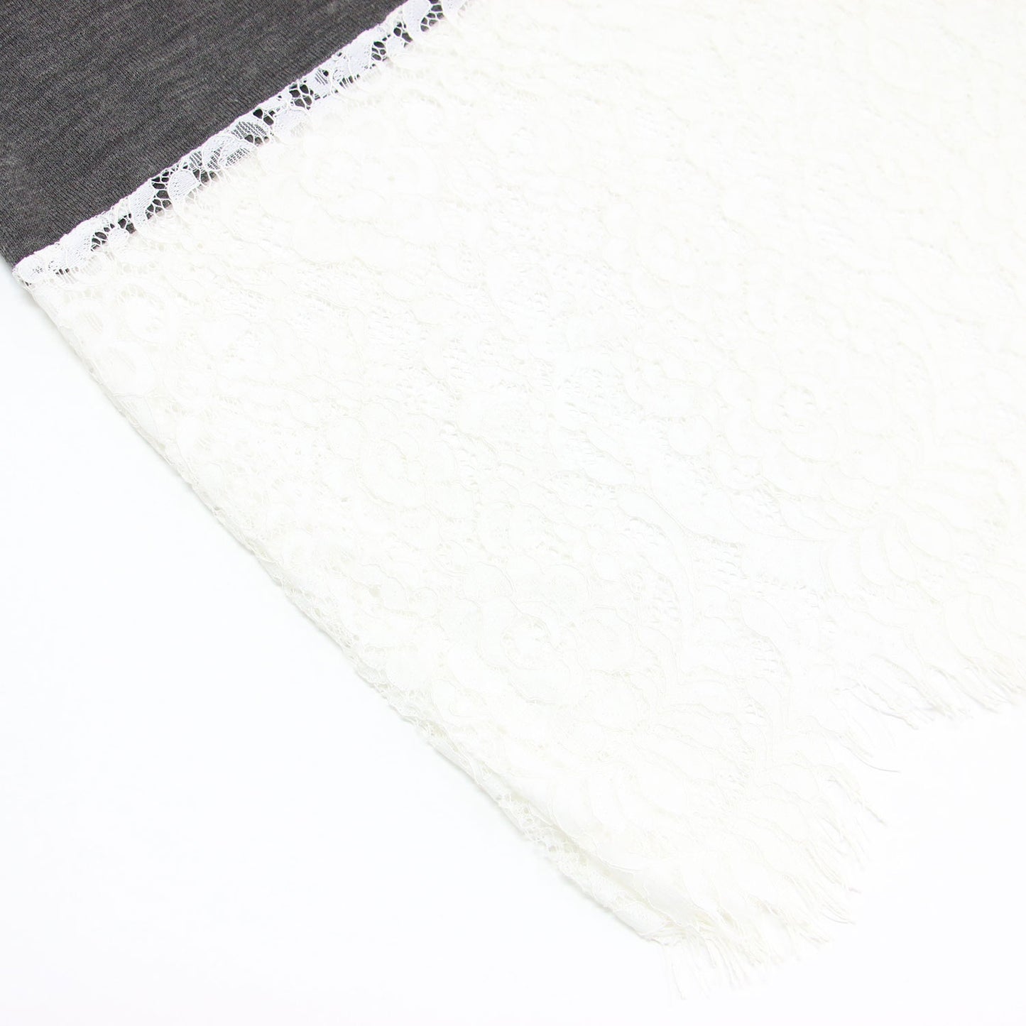 24秋冬 レース コンビ ニット セット ワンピース / キャミソール チュニック ロング Vネック 長袖 ウール