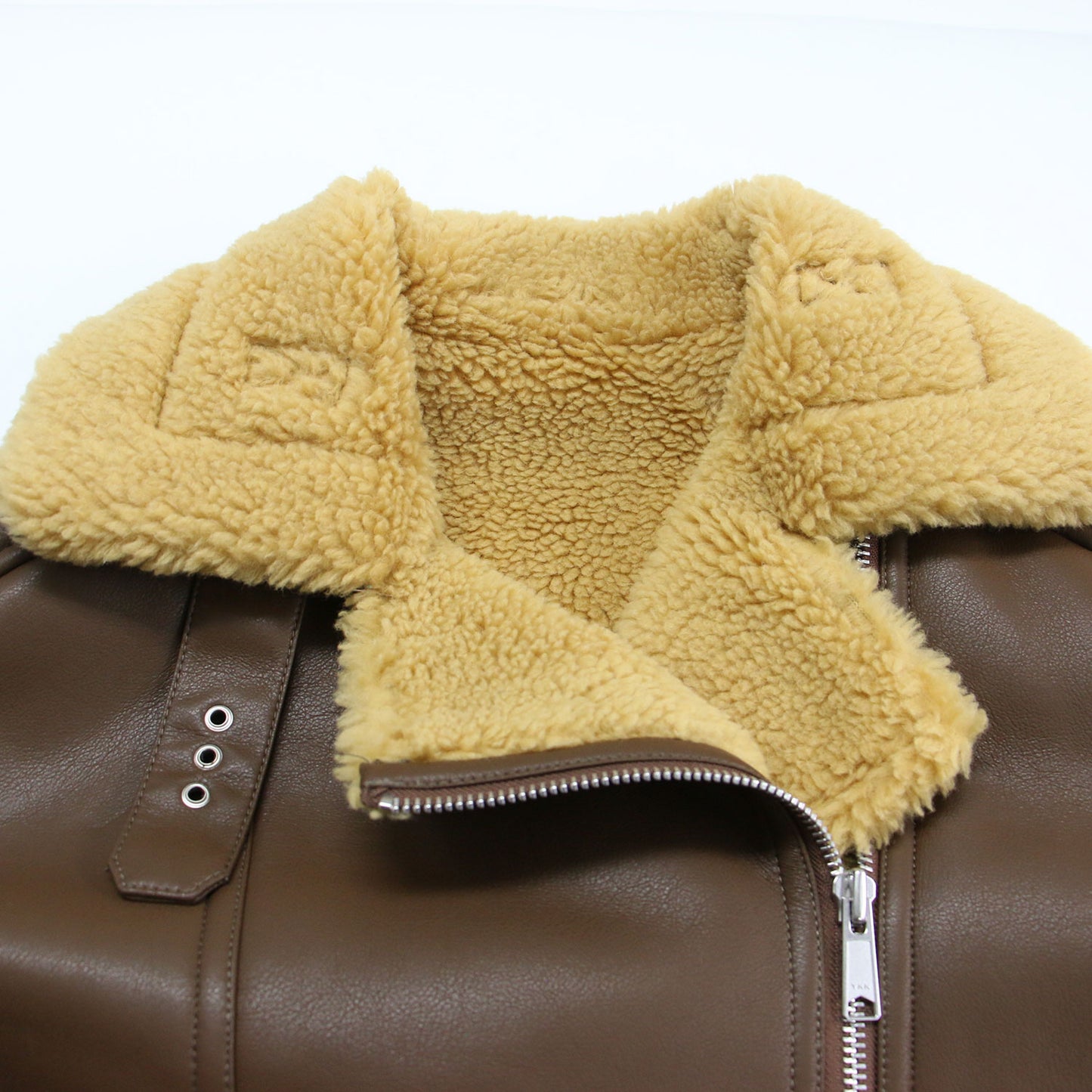 フェイクレザー ボンバージャケット / ブルゾン ライダース ショート丈 オーバーサイズ ボア