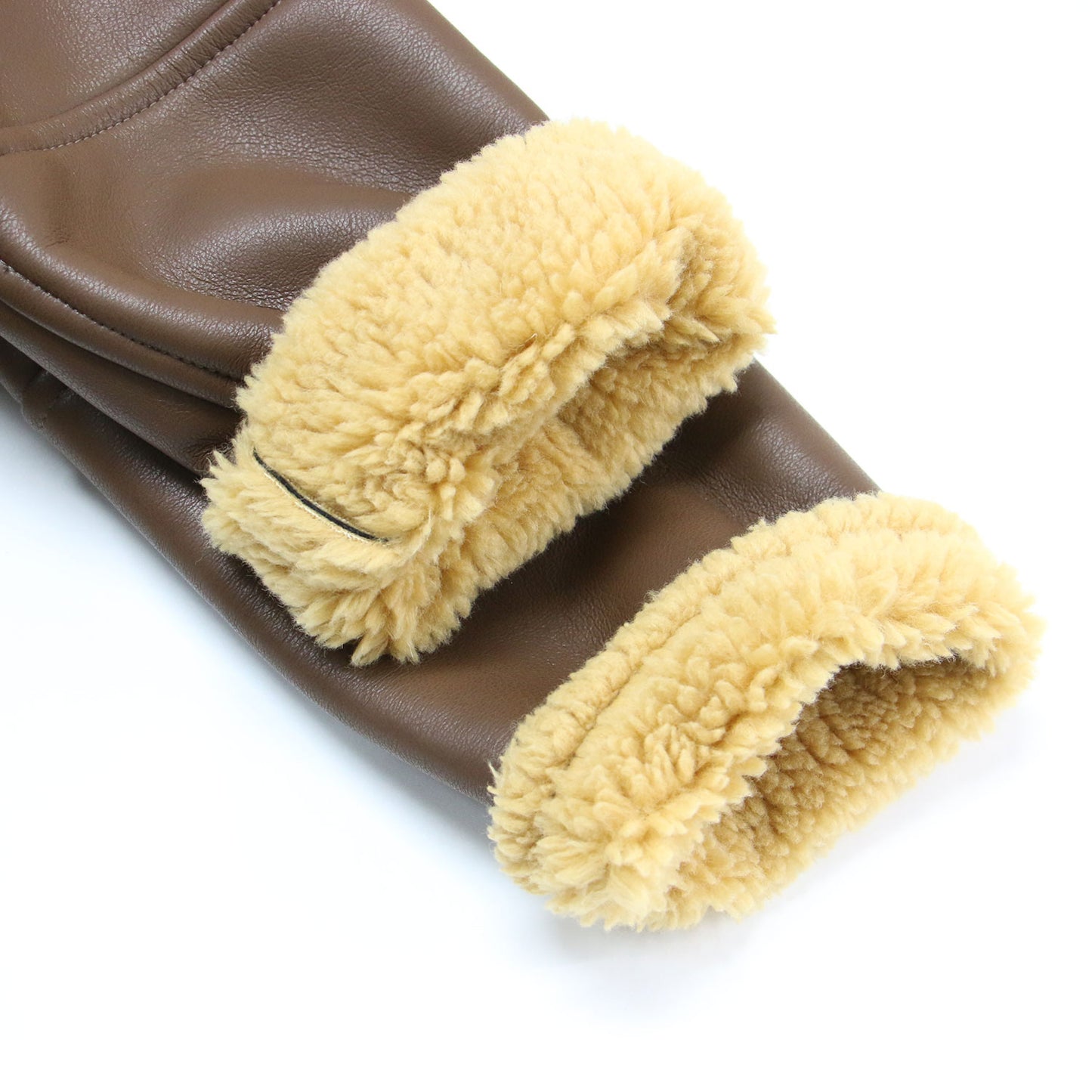 フェイクレザー ボンバージャケット / ブルゾン ライダース ショート丈 オーバーサイズ ボア