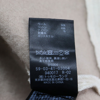 24春夏 ウール コットン ダブルフェイス エンブロイダリー プルオーバー / スウェット 長袖 クルーネック エレファント 刺繍