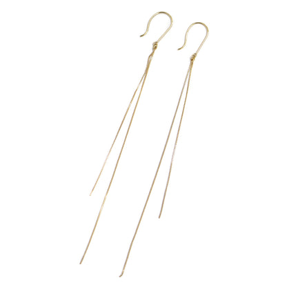 K18 チェーン ピアス / SOPHISTICATED VINTAGE Gold line earrings Short