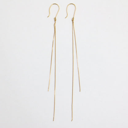K18 チェーン ピアス / SOPHISTICATED VINTAGE Gold line earrings Short