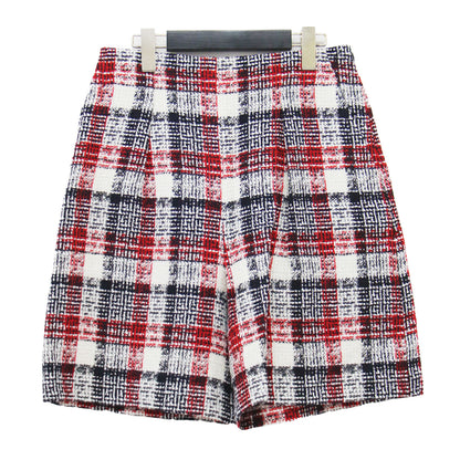22秋冬 ループツイード チェック ショートパンツ / ひざ丈 Aライン タック ウール