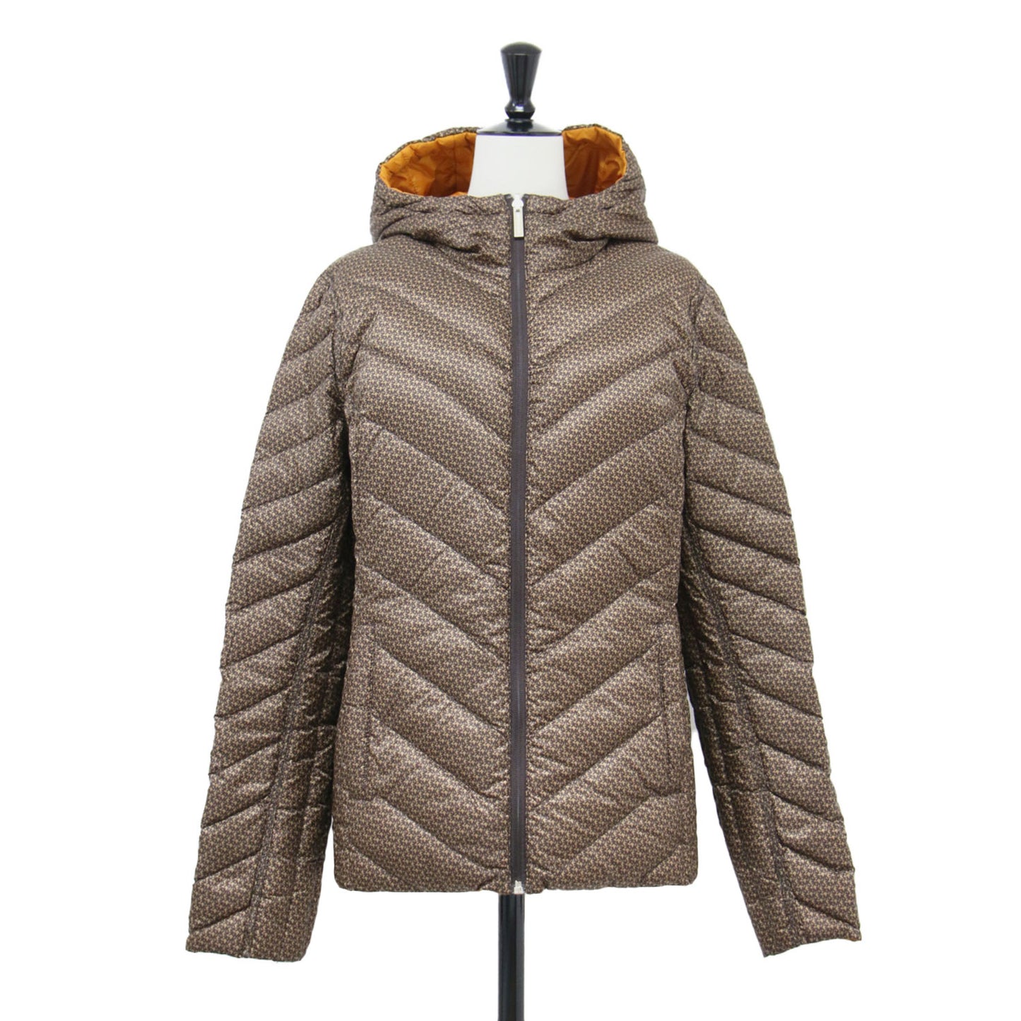 22秋冬 リバーシブル ダウン ジャケット / ブルゾン ショート丈 フード付き MKロゴ