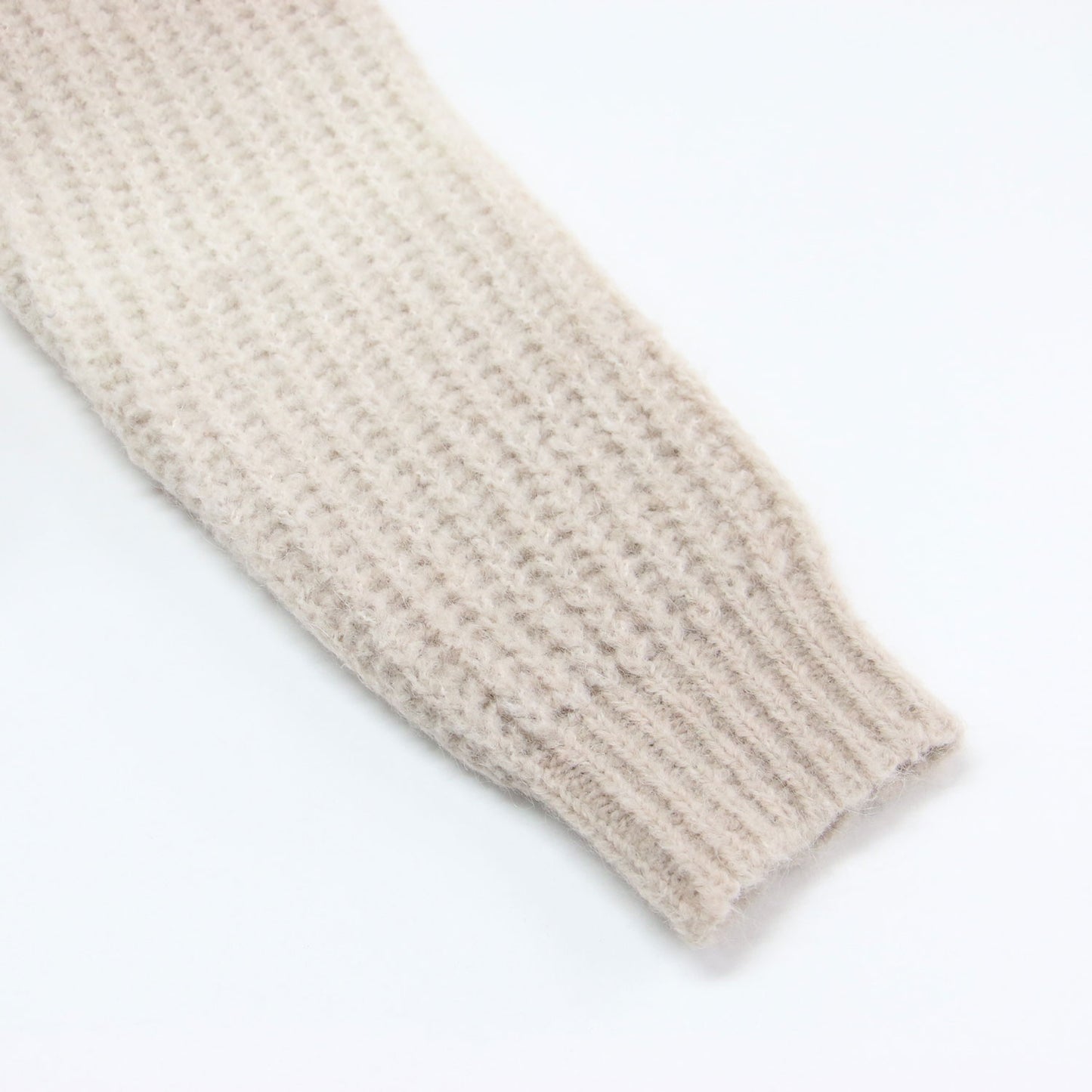 23秋冬 ビッグカラー ロング カーディガン / ニット 長袖 襟付き グラデーション ウール