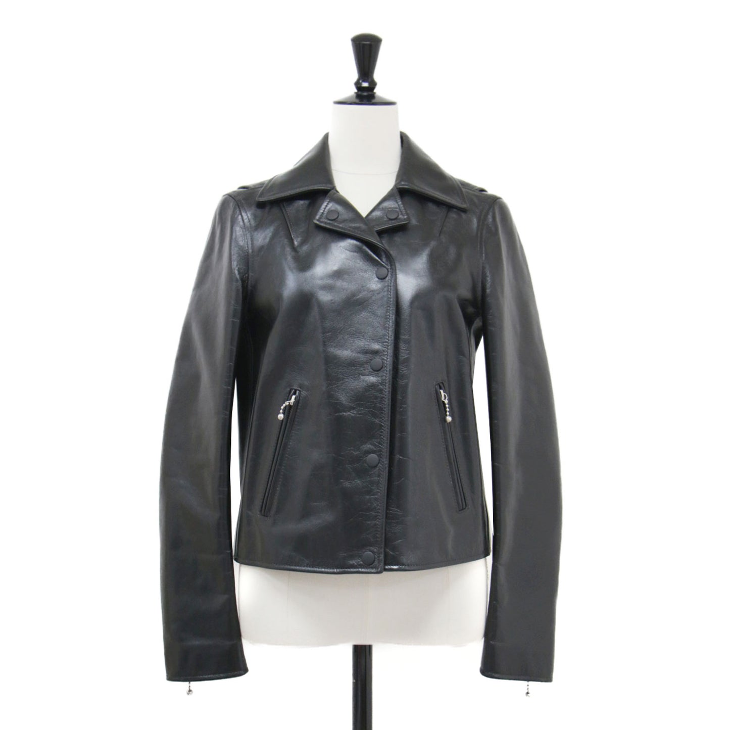 レザー ライダース ジャケット / ブルゾン ショート丈 牛革