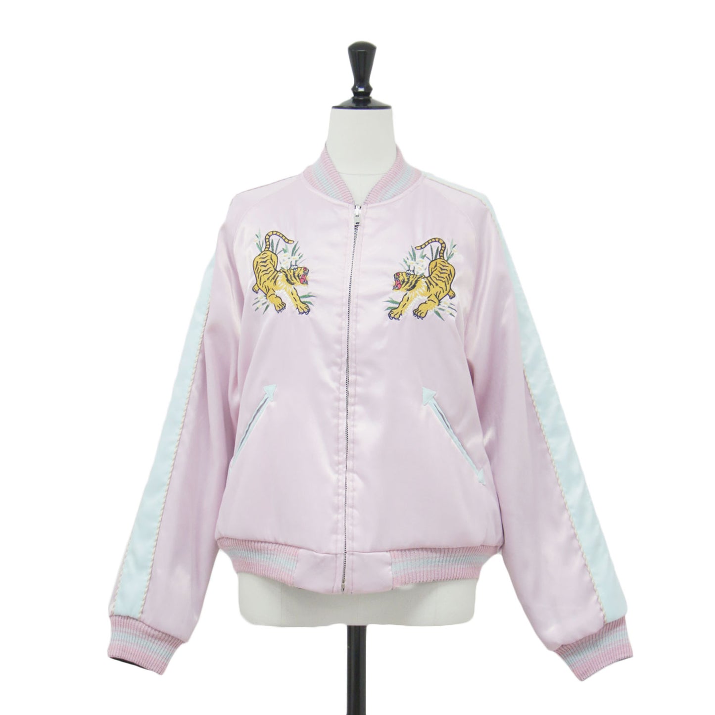 リバーシブル スカジャン / SOUVENIR JACKET ブルゾン ショート丈 リブ 刺繍 サテン