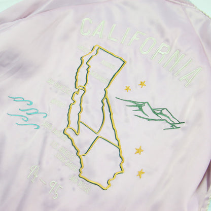 リバーシブル スカジャン / SOUVENIR JACKET ブルゾン ショート丈 リブ 刺繍 サテン